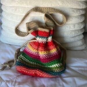 The Sak Crochet Bag Striped Rainbow